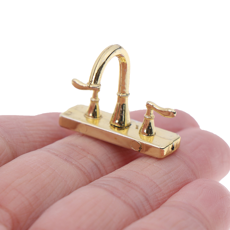2Pcs 1:12 Dollhouse accessories mini faucet simulation water tap model toy& BIBI