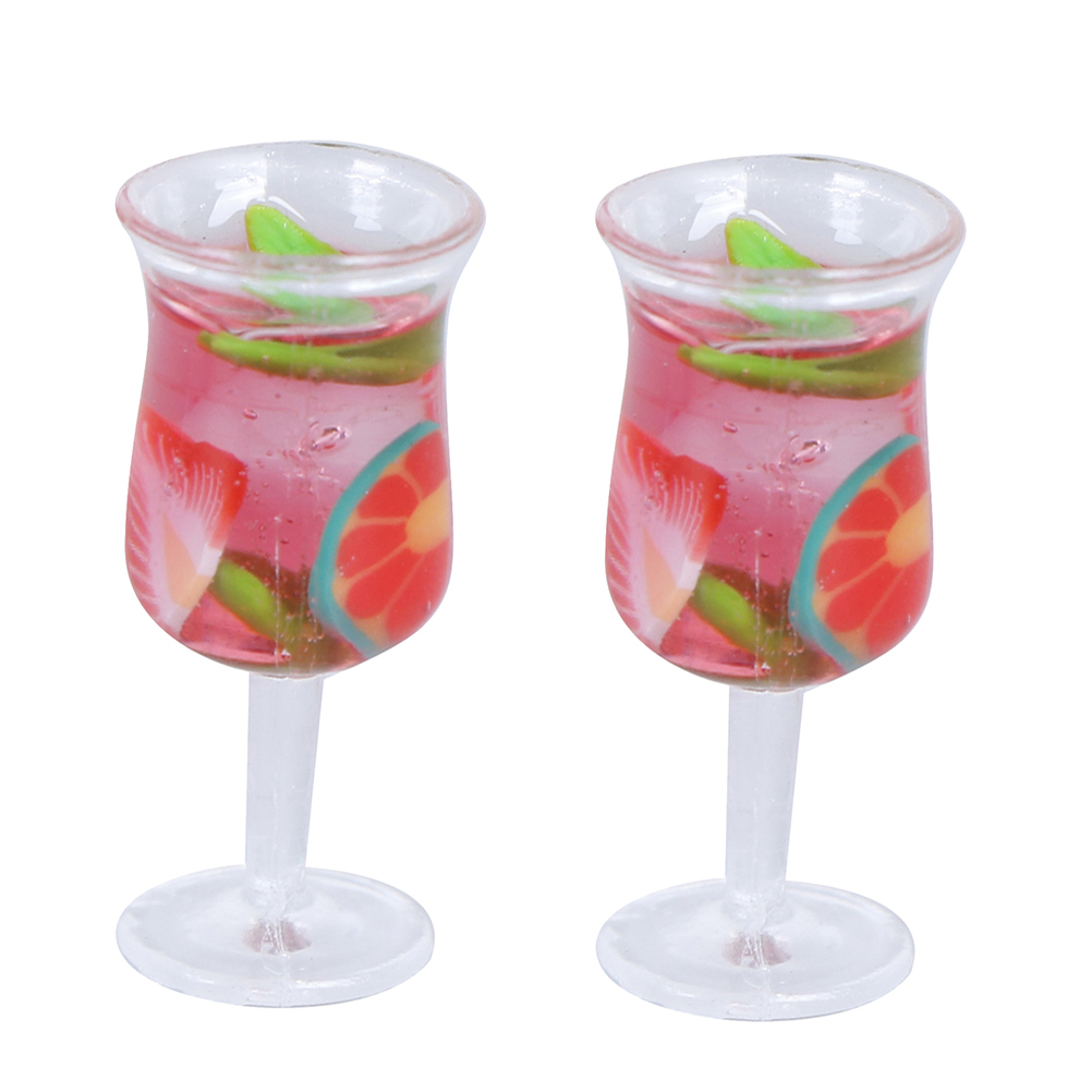 2Pcs 1:12 Dollhouse miniature resin cocktail cup simulation wine glass model -cx 2Pcs 1:12 Dollhouse miniature resin cocktail cup simulation wine glass model -cx