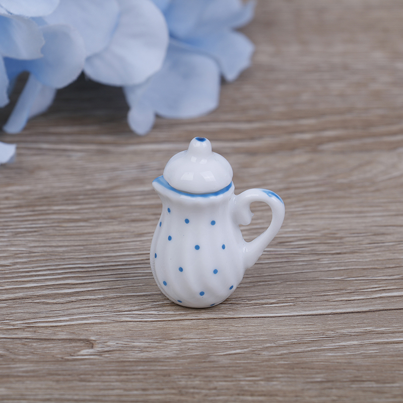 1:12 Dollhouse Miniature 17pcs Porcelain Tea Cup Set Chintz Flower Tableware BA RK10740