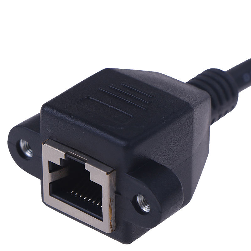 1Pc RJ45 Male to Female Screw Panel Mount Ethernet LAN Network Extension Ca L❤ - Picture 3 of 17