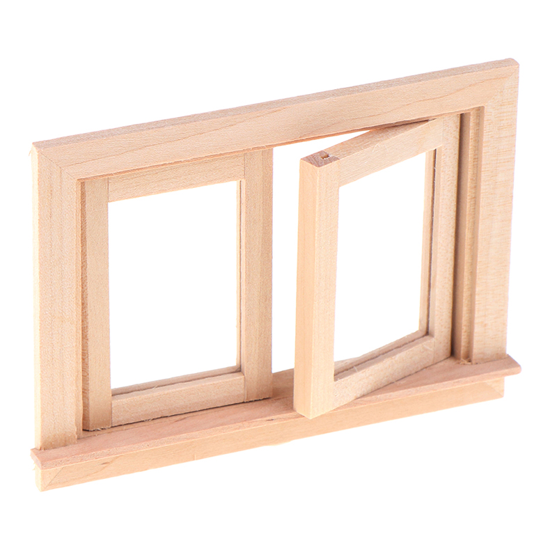 1/12 Dollhouse Miniature Wood 2 Pane Window Frame DIY Furniture Accessory* BIBI