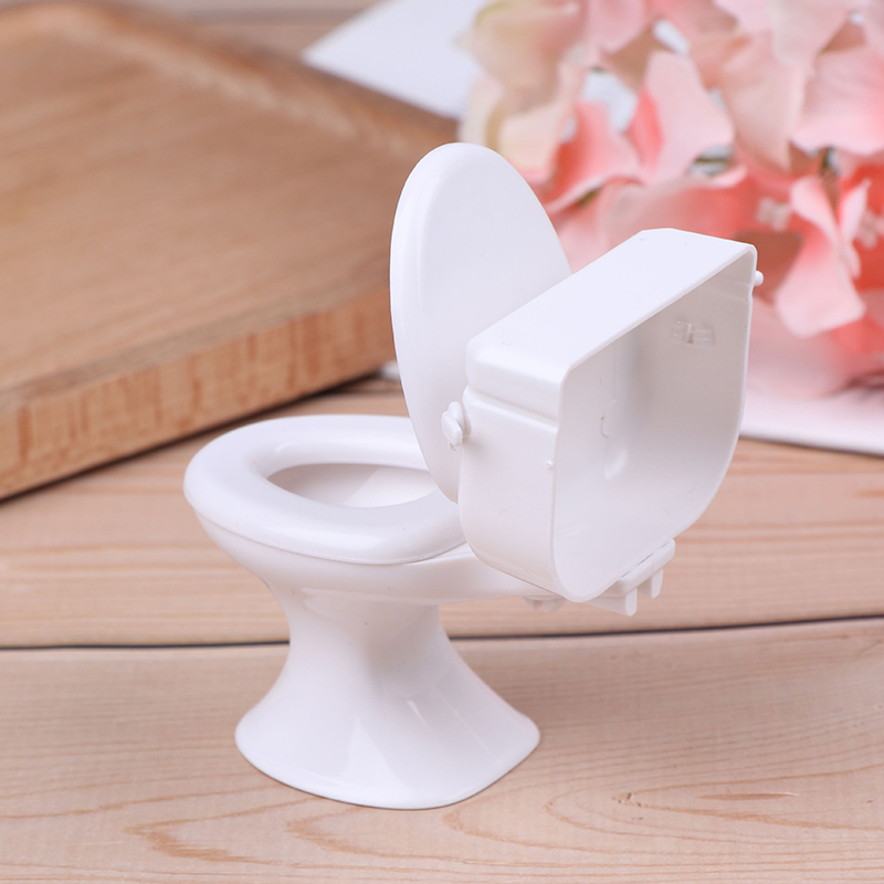 Dollhouse Furniture Vintage Bathroom Toilet Miniature Toys Dolls Access!ex