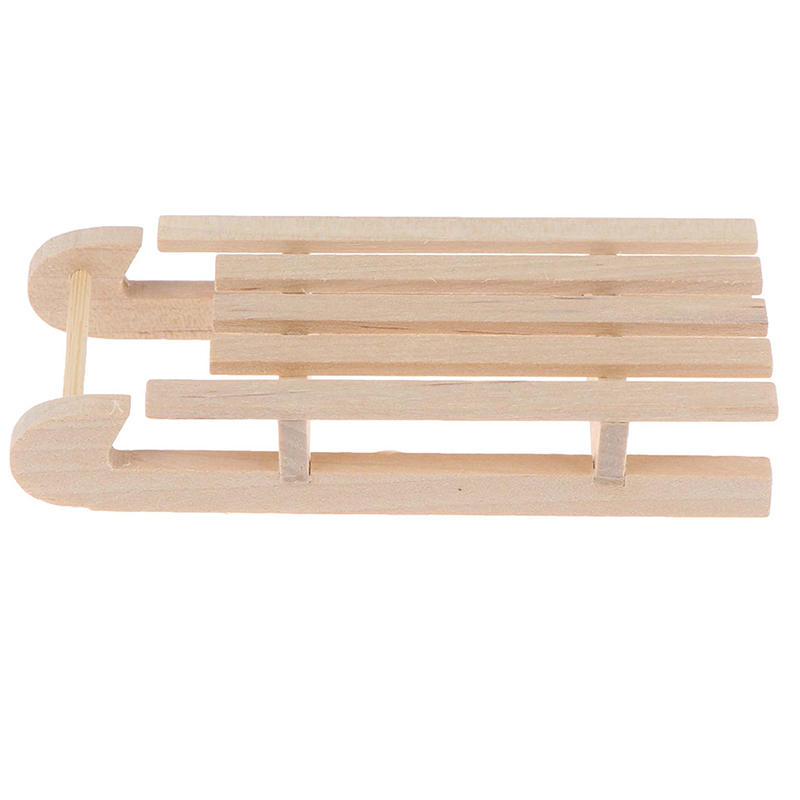 1/12 Dollhouse Miniature Mini Wooden Christmas Sleigh Model DIY Access lcPTFA Gj