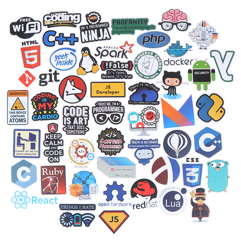 50Pcs Internet Java Stickers Programmer DIY Suitcase Laptop Guitar Car Decals JU - Picture 5 of 12