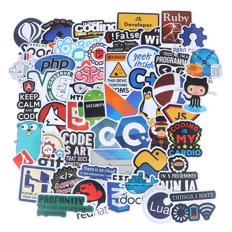 50Pcs Internet Java Stickers Programmer DIY Suitcase Laptop Guitar Car Decals JU - Picture 8 of 12