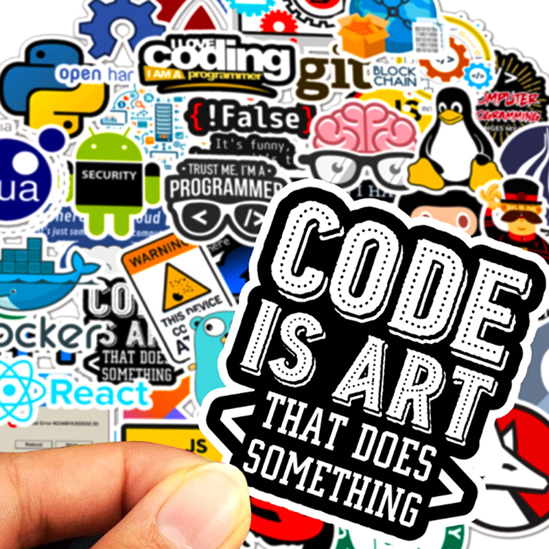 50Pcs Internet Java Stickers Programmer DIY Suitcase Laptop Guitar Car Decals JU - Picture 2 of 12