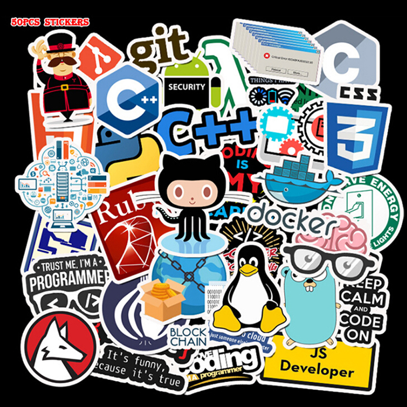 50Pcs Internet Java Stickers Programmer DIY Suitcase Laptop Guitar Car Decals JU - Picture 9 of 12