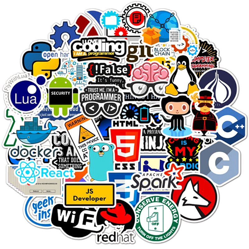 50Pcs Internet Java Stickers Programmer DIY Suitcase Laptop Guitar Car Decals JU - Picture 7 of 12