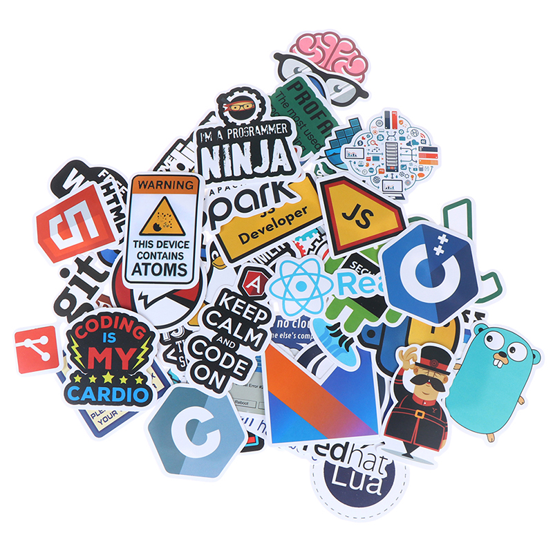 50Pcs Internet Java Stickers Programmer DIY Suitcase Laptop Guitar Car Decals JU - Picture 10 of 12