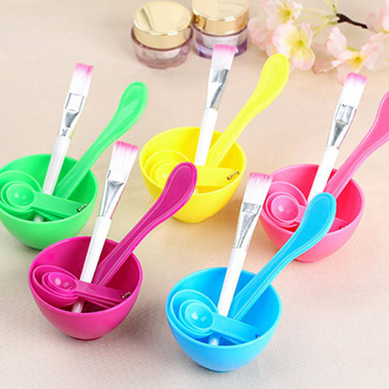 4 pz fa da te ciotola maschera viso spazzola per miscelazione strumento trucco cucchiaio set stick viso 4 in 1 JI-