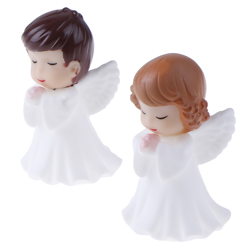 2Pcs Angels Figurines Miniature Well Sculpture Ornament Decoration For 2pcs-angels-figurines-miniature-well-sculpture-ornament-decoration-for