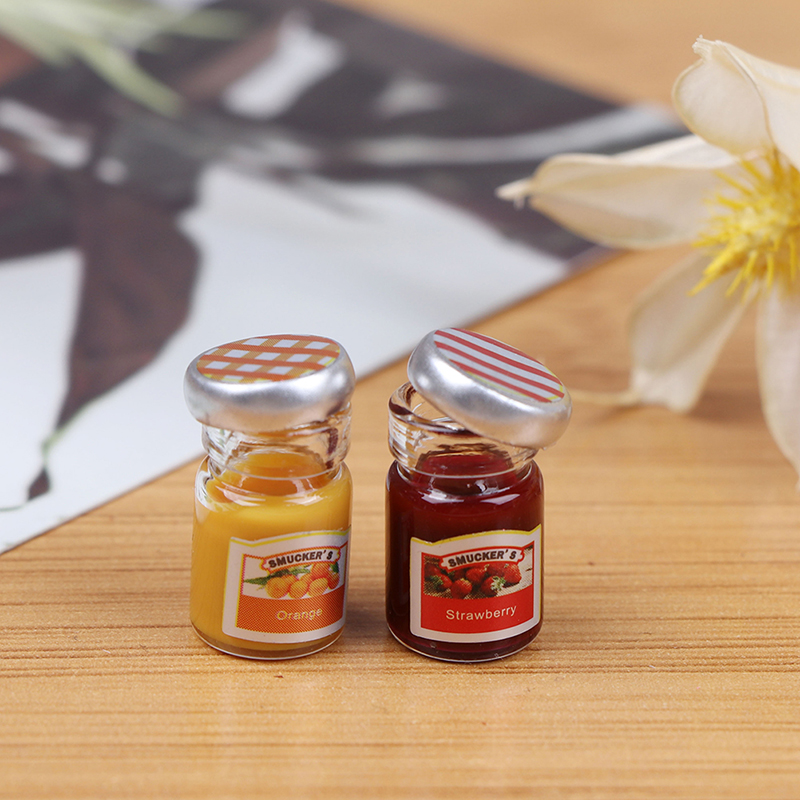 2PCS 1:12 Dollhouse Miniature Food Mini Strawberry Sauce Jam Honey Food t-fo Le 2PCS 1:12 Dollhouse Miniature Food Mini Strawberry Sauce Jam Honey Food t-fo Le