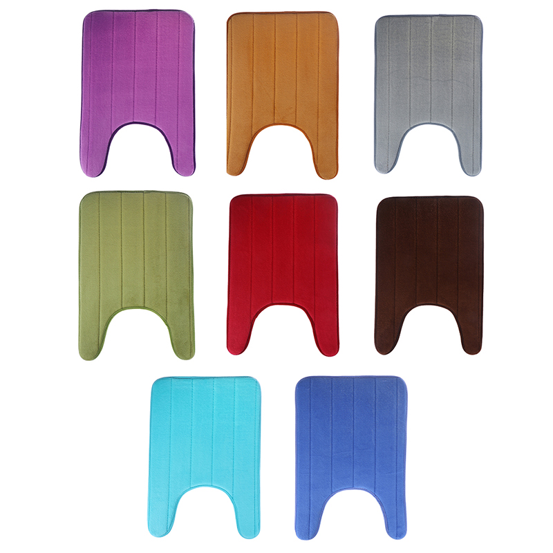 U-Shaped Memory Foam Bath Mats Toilet Mat Bathroom Coral Fleece Carpet Home -yn - Bild 1 von 20
