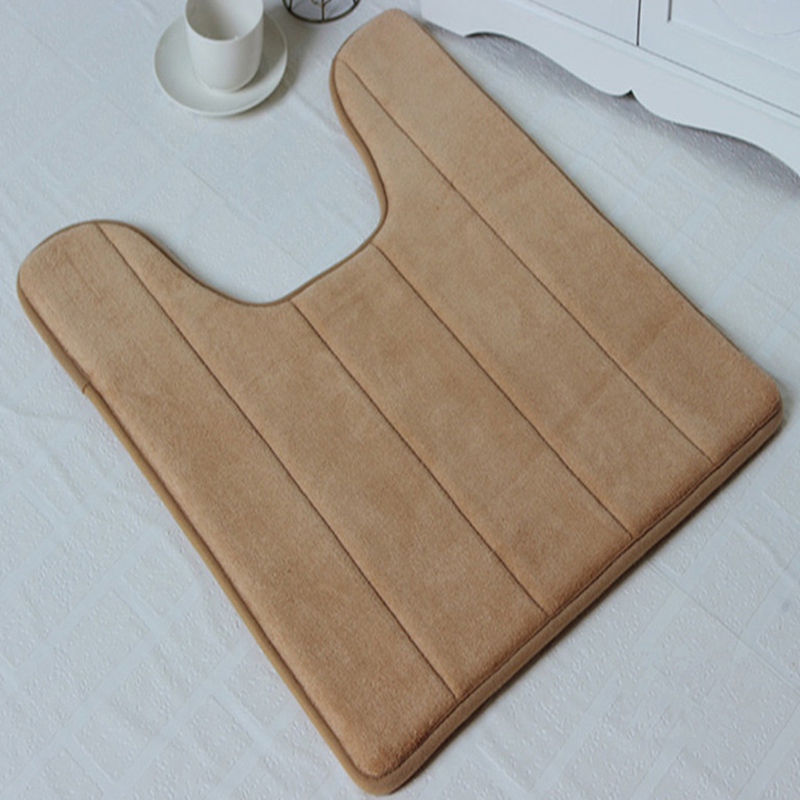 U-Shaped Memory Foam Bath Mats Toilet Mat Bathroom Coral Fleece Carpet Home -yn - Bild 11 von 20