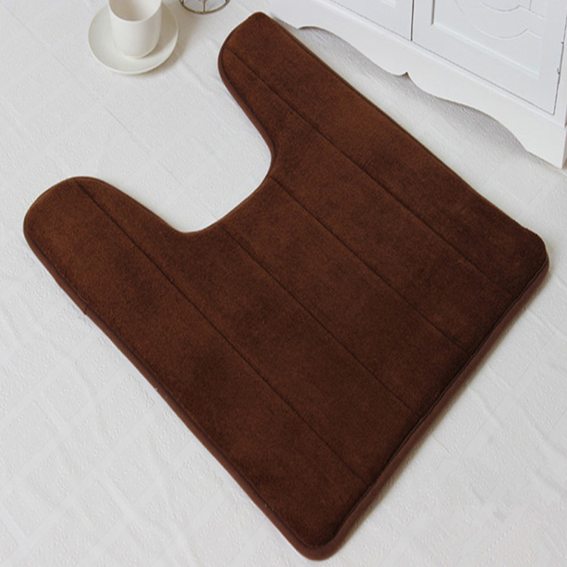 U-Shaped Memory Foam Bath Mats Toilet Mat Bathroom Coral Fleece Carpet Home -yn - Bild 9 von 20