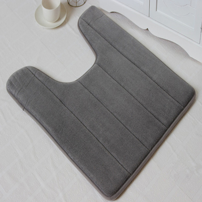 U-Shaped Memory Foam Bath Mats Toilet Mat Bathroom Coral Fleece Carpet Home -yn - Bild 8 von 20