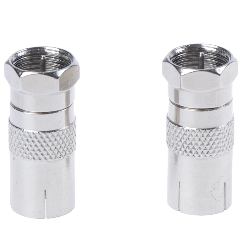 2Pcs F Type Male Plug Connector Socket to RF Coax TV Aerial Female RF AdapteR1