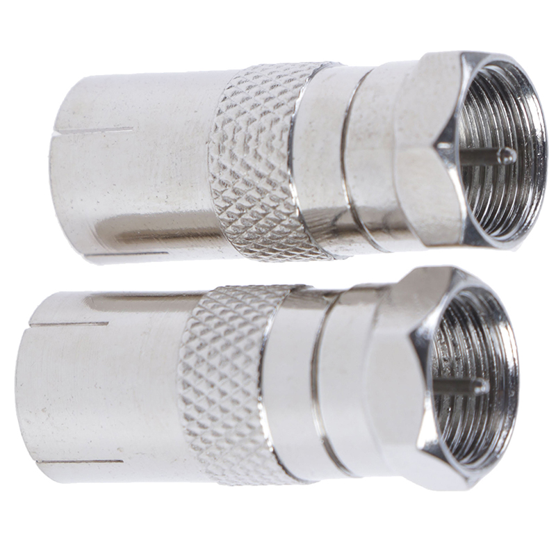 2Pcs F Type Male Plug Connector Socket to RF Coax TV Aerial Female RF AdapteR1 - Picture 2 of 12