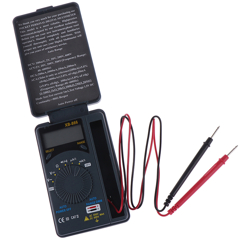 XB866 Mini LCD Auto Range AC/DC Pocket Digital Multimeter Voltmeter