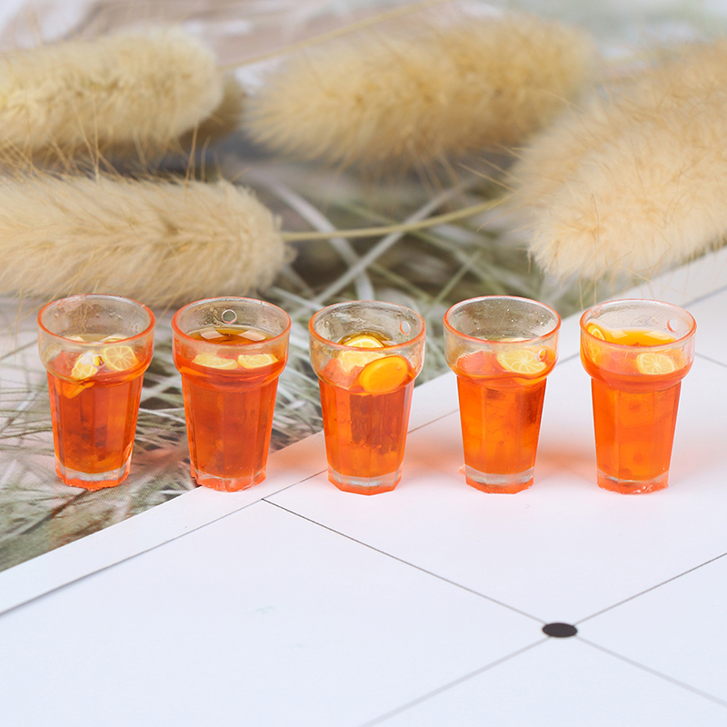 5X 1:12 Dollhouse Miniature Food Lemon Tea Cups Doll House Drinks Model Toy F_ME