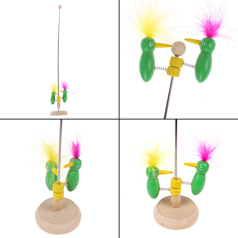Classic Toy Woodpecker Hot on A Stick Pole Wooden Babies Toy G-qk