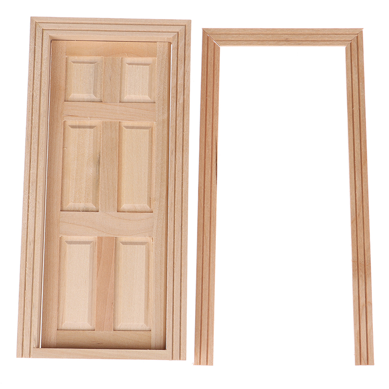 1/12 Dollhouse Miniature 6 Panel Interior Wooden Door DIY Furniture AccessorA Le 1/12 Dollhouse Miniature 6 Panel Interior Wooden Door DIY Furniture AccessorA Le