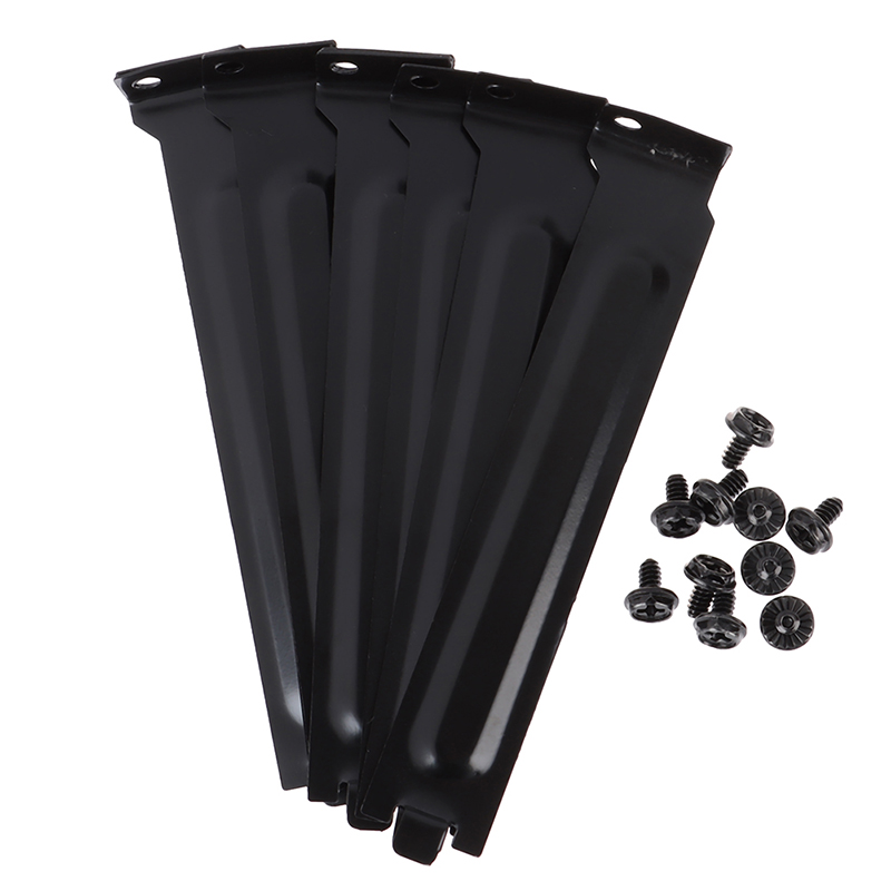 10 x Black PCI Chassis Slot Covers Bracket with Screws Blanking Pl.zhJ_bf - Bild 8 von 12