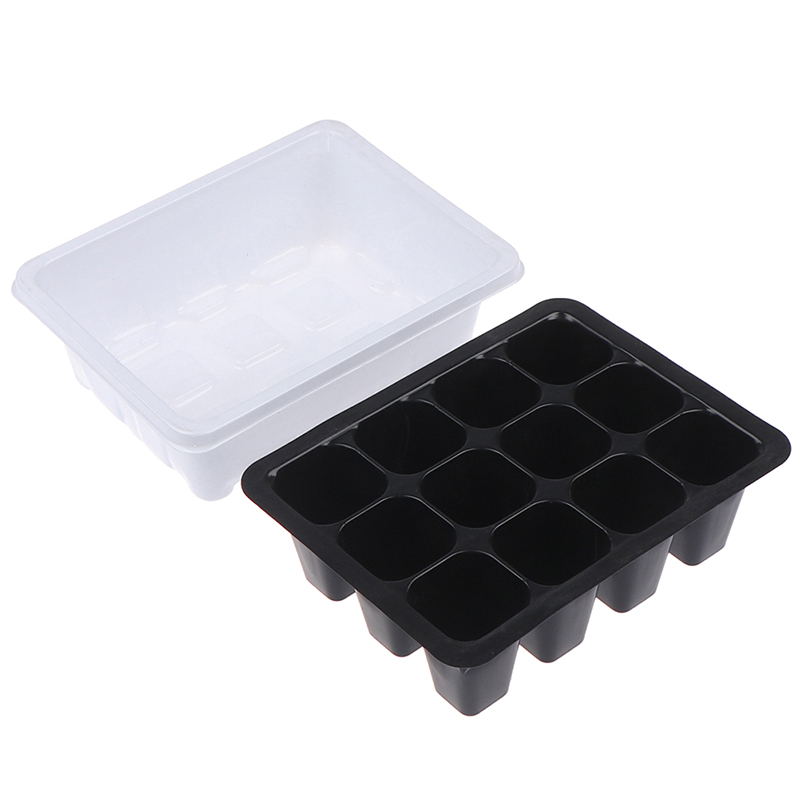 12 pots de pépinières en plastique plantant un kit de plate-forme de semence 12 pots de pépinières en plastique plantant un kit de plate-forme de semence