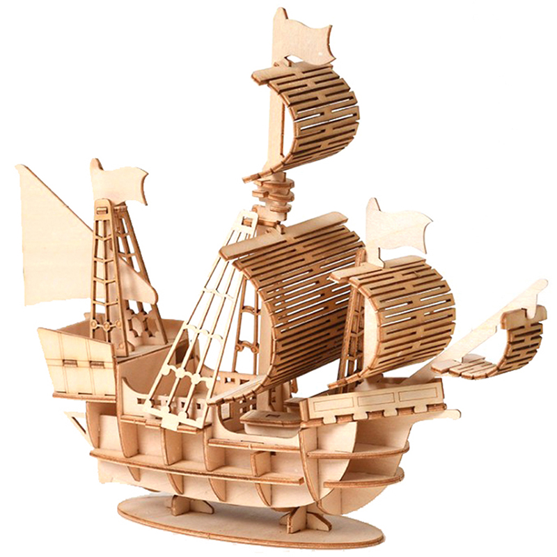 Laser Cutting DIY Sailing Ship Toys Assembly Model 3D Wooden Puzzle TlyJCAUJ SPI - Picture 5 of 16