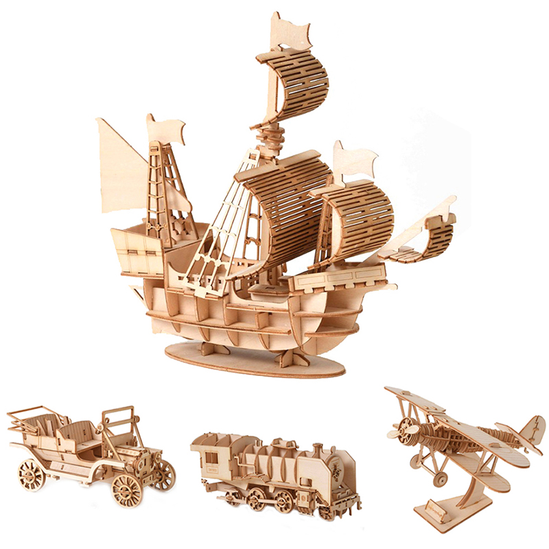 Laser Cutting DIY Sailing Ship Toys Assembly Model 3D Wooden Puzzle TlyJCAUJ SPI - Picture 12 of 16