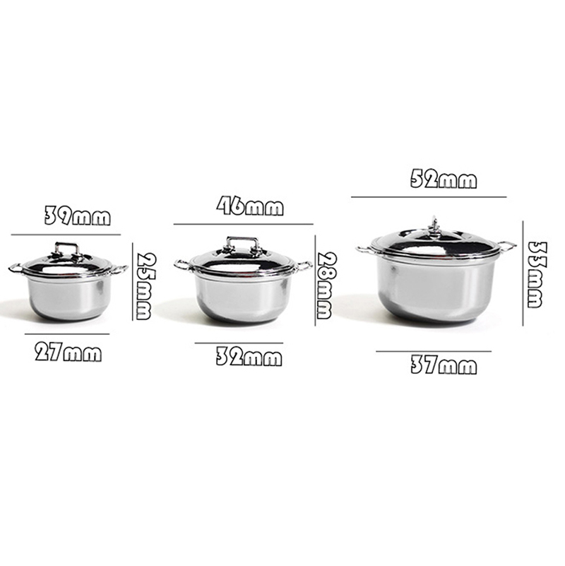 1/12 Dollhouse Miniature Imitated stainless steel casserole Kitchen CookwaSE BL