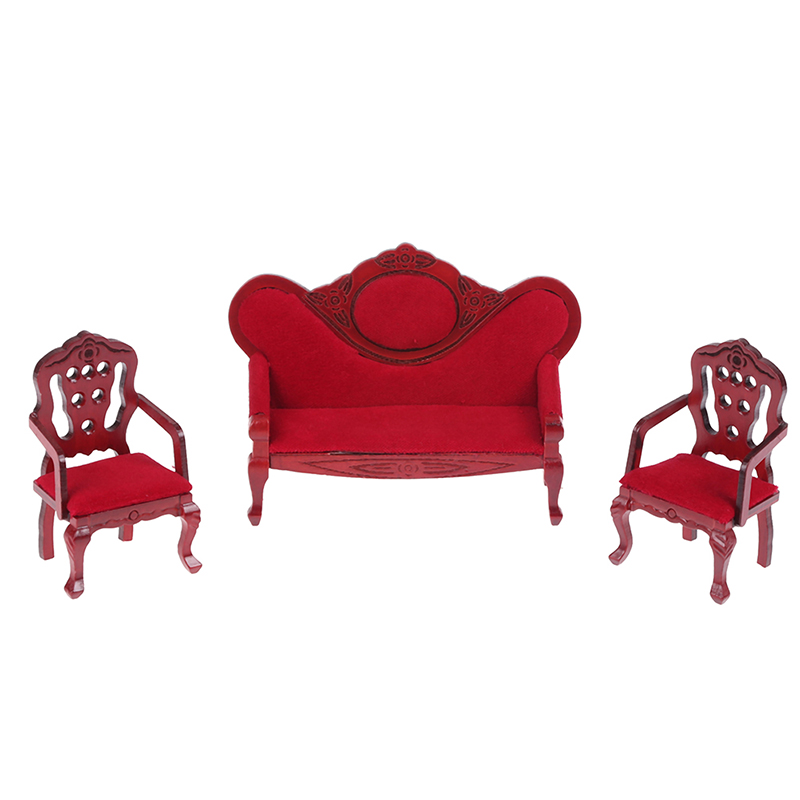 1Set 1:12 Scale Dollhouse Miniature Sofa Set Doll House Living Room Model Toy Pe