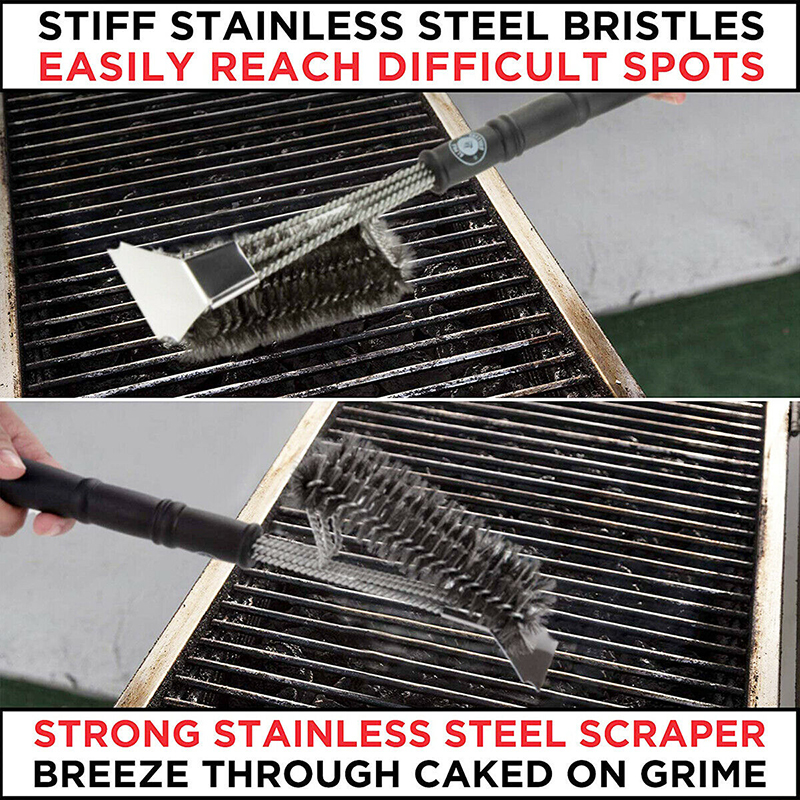 BBQ Grill Brush Scrubber Barbecue Cleaning Tool Stainless Steel Wire3_cd - Bild 7 von 12