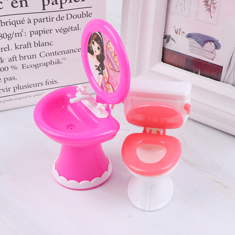 Bambola Closestool + Lavabo WC Casa delle bambole Mobili Bagno Dispositivi di lavaggio Se GF- Bambola Closestool + Lavabo WC Casa delle bambole Mobili Bagno Dispositivi di lavaggio Se GF-