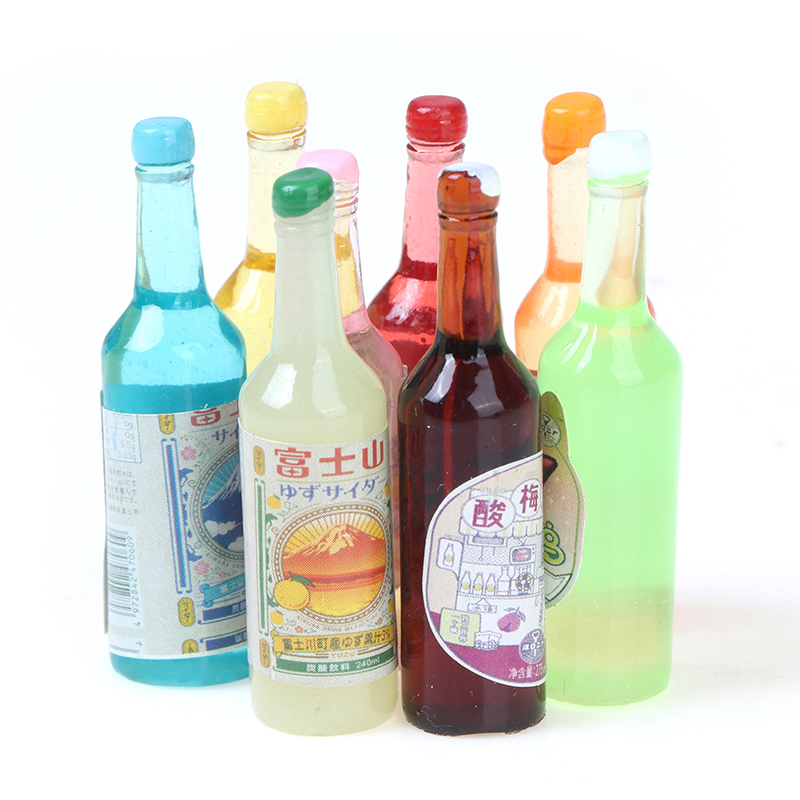 5Pcs 1:12 Dollhouse Miniature Soda Water Bottles Model Dolls Kitchen Food