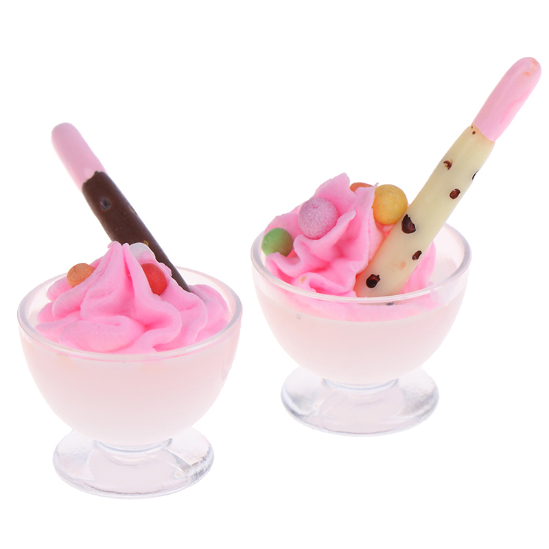 1:12 Dollhouse Miniature Chocolate Ice Cream Cup Dolls Kitchen Food Accessor KY