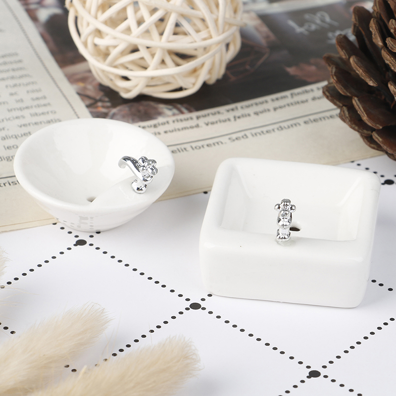1:12 Dollhouse Miniature Bathroom Sink Ceramic Wash Basin Model Accessories T Ts