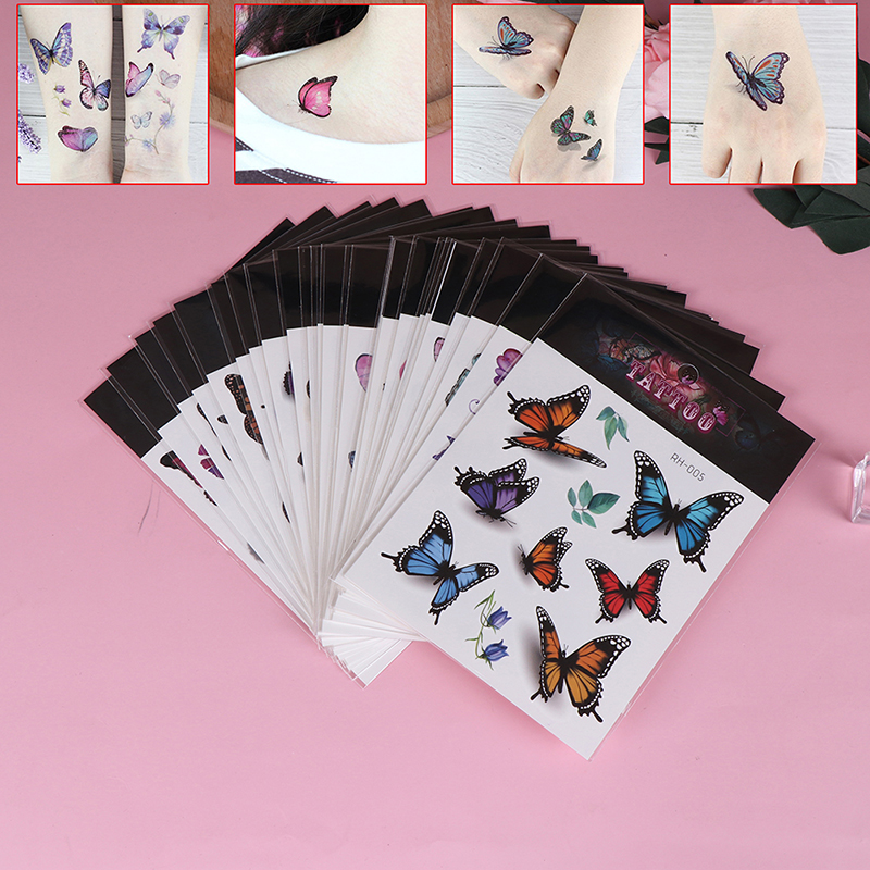 Unisex Temporary Tattoo Stickers Body Art 3D Waterproof Butterfly HalloweenB-au Unisex Temporary Tattoo Stickers Body Art 3D Waterproof Butterfly HalloweenB-au