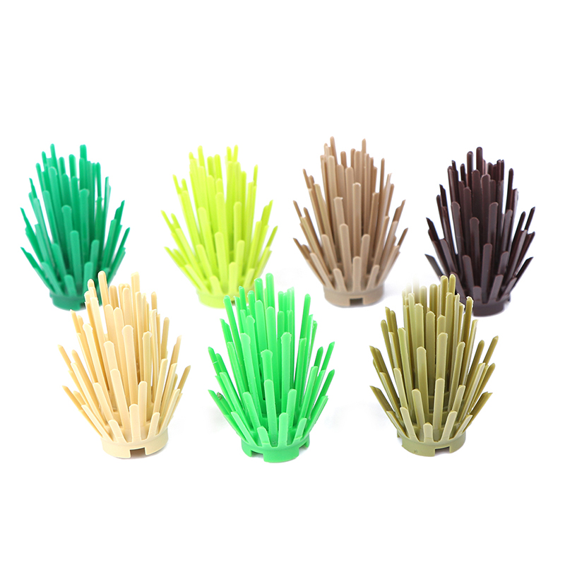 10pc Bushes Trees Green Grass Building Block Parts Accessories Assembling ToB W3