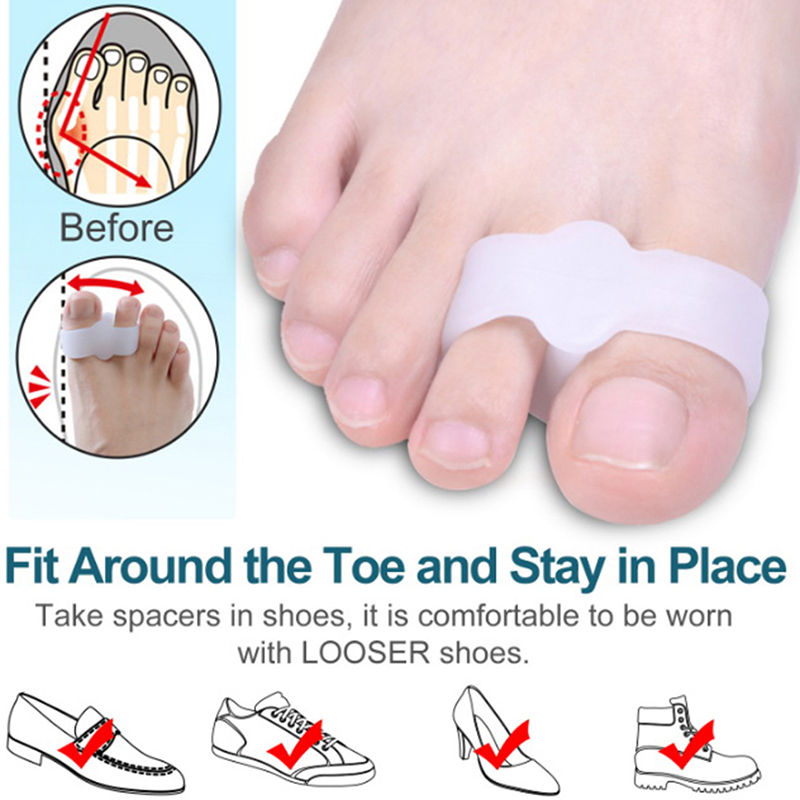2PCS Silicone Foot Finger Toe Separator Hallux Valgus Corrector Feet Pain Re;;b 2PCS Silicone Foot Finger Toe Separator Hallux Valgus Corrector Feet Pain Re;;b