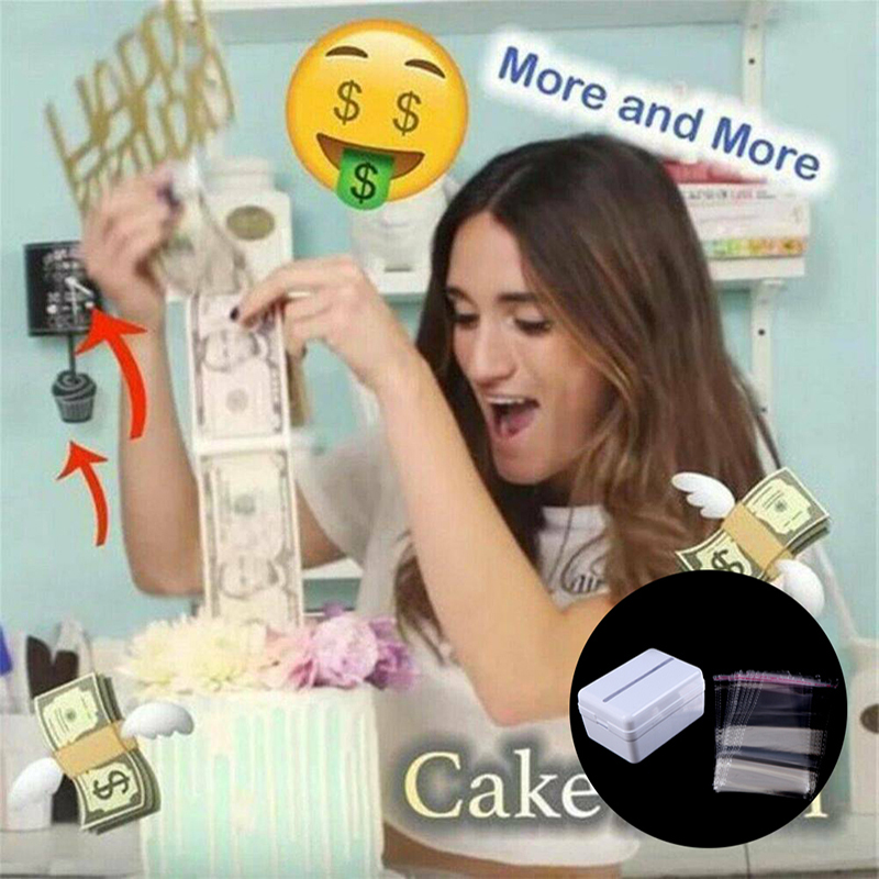 Surprise Birthday Cake Topper Money Box Cake-ATM Happy Birthday Withdraw mon-yn - Picture 7 of 12