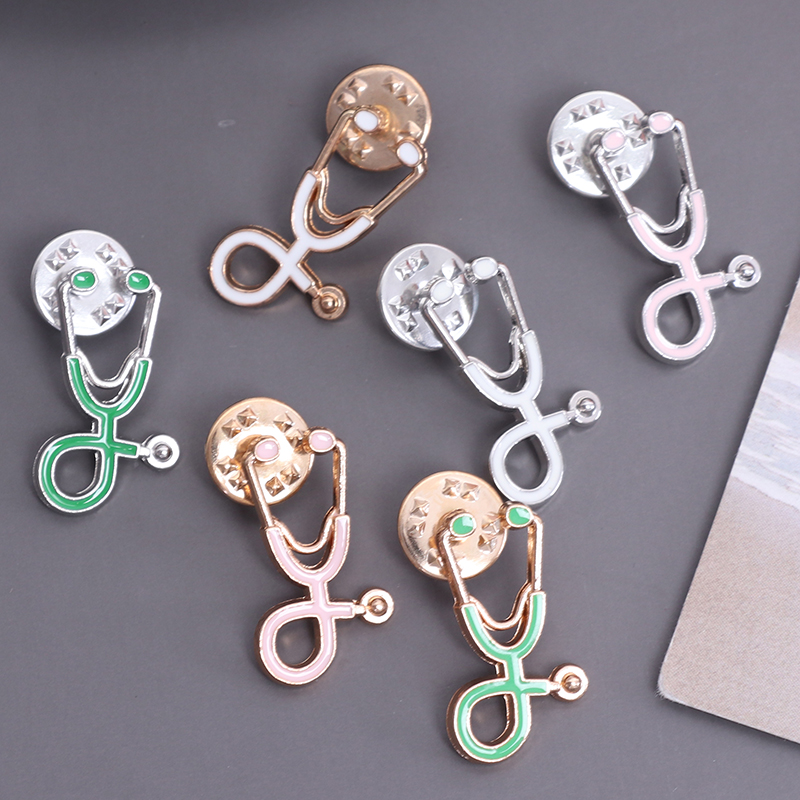 1Pcs Stethoscope Brooch Pin Doctor Nurse Collar Lapel Button Badge Medical G Jf