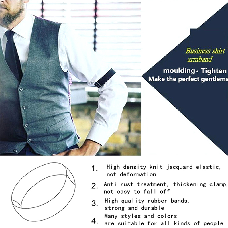 Adjustable Elastic Non Slip Shirt Belt Cufflinks Sleeves Holder Arm