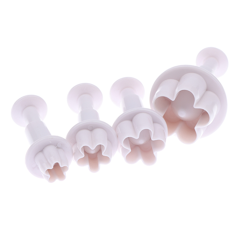 4Pcs Plum Flower Fondant Cake Cutter Plunger Cookie Mold Decorating Candy Mo-qk - Picture 4 of 12