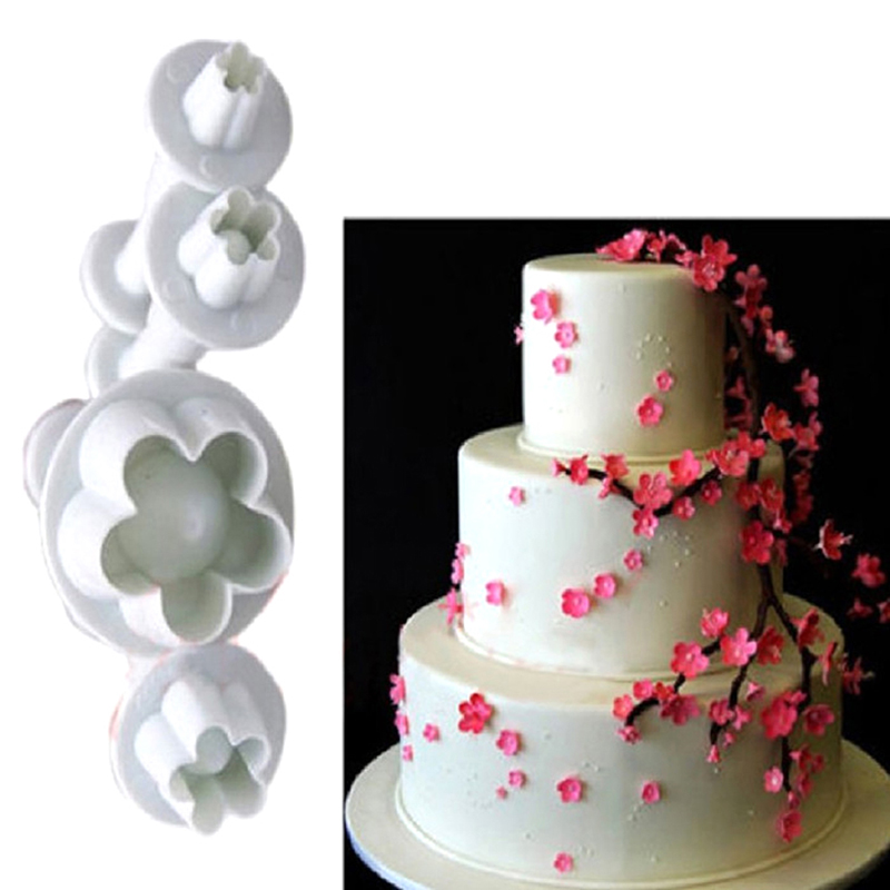 4Pcs Plum Flower Fondant Cake Cutter Plunger Cookie Mold Decorating Candy Mo-qk - Picture 9 of 12