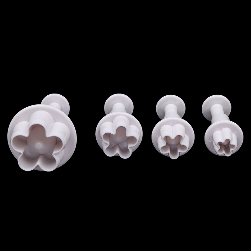4Pcs Plum Flower Fondant Cake Cutter Plunger Cookie Mold Decorating Candy Mo-qk - Picture 1 of 12