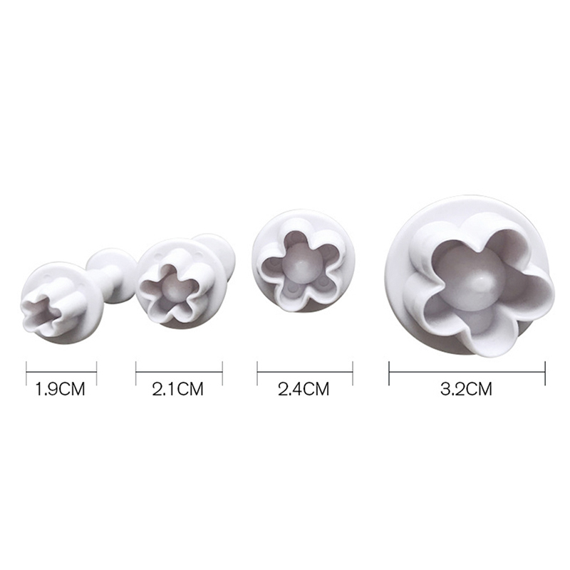 4Pcs Plum Flower Fondant Cake Cutter Plunger Cookie Mold Decorating Candy Mo-qk - Picture 3 of 12