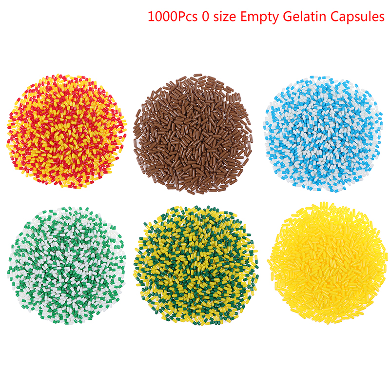 1000Pcs Empty Hard Vacant Gelatin Capsule Size 0# Gel Medicine Pill VitaminU QM