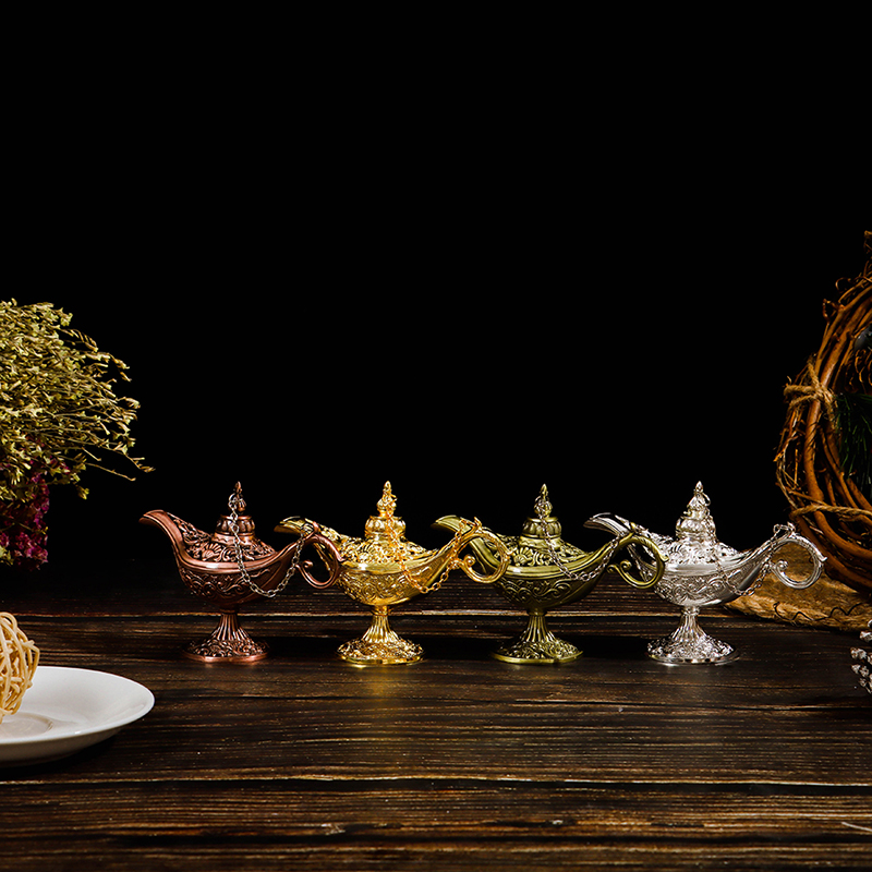Hollow Fairy Tale Aladdin Lamp Wishing Tea Pot Retro Home Aromatherapy ...