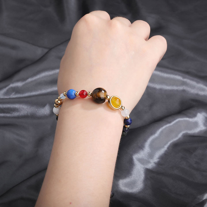 Universe Solar System Eight Planet Stone Beads Bracelet Chain Jewelry Gifts, LC - Picture 8 of 12